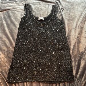Glittering Black Sequin Top/ Mini dress
